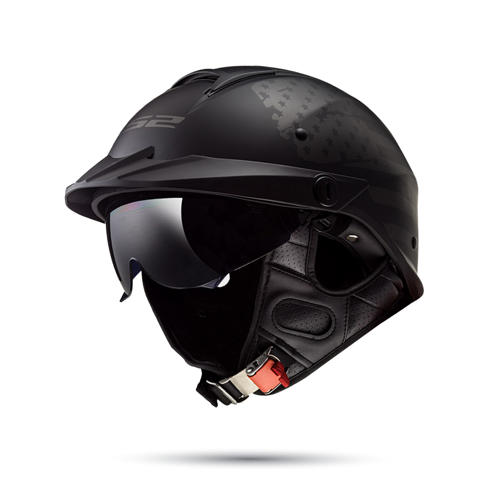 Mũ Bảo Hiểm Nửa Đầu Có Kính Âm LS2 OF590 Rebellion